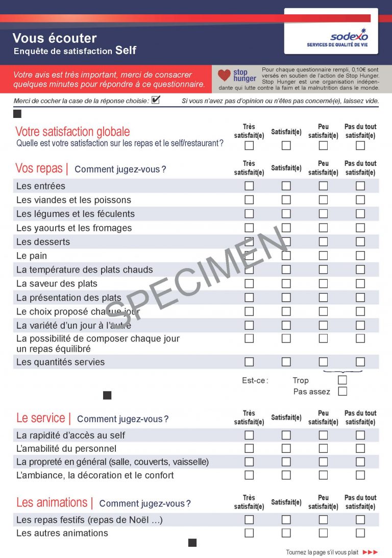 Enquête De Satisfaction Sodexo Collège Et Lycée Saint Louis Orange